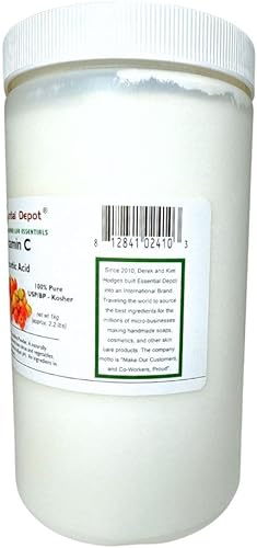 Miniatura 3 de Essential Depot Polvo de ácido ascórbico - Vitamina C - 2.2 libras - 2.2 lbs - USP - Contenedor de polietileno de alta densidad sellado de seguridad
