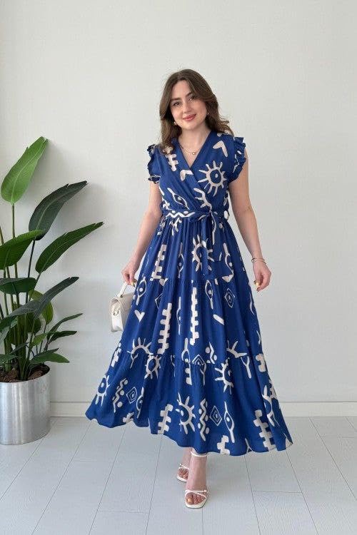 Image of Modestouze Attires Dress for Women Western Maxi Style, Indo Western Dresses, One Piece Long Gown, A Line Flared Pattern, Ethnic Look Outfit for Women