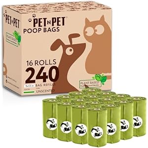 Pet N Pet Poop Bags For Dogs, 240 Counts Plant Based Dog Poop Bags Rolls, Dog Bags For Poop, Thick Dog Poop Bag Rolls, Doggy Poop Bags, 100% Leak-proof Easy to Use Pet Poop Bags