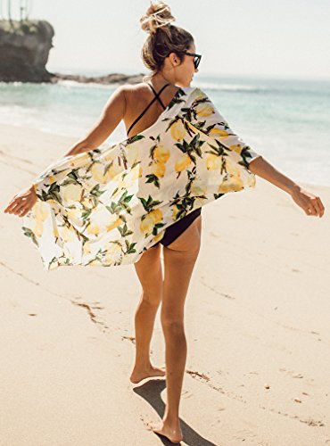 Yonala Women's Beach Cover Up Floral Print Casual Swimsuit Kimono Cardigans - Image 2