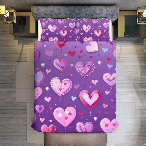 Parure de lit grand lit violette haut de gamme en microfibre fine ultra-confortable - 8