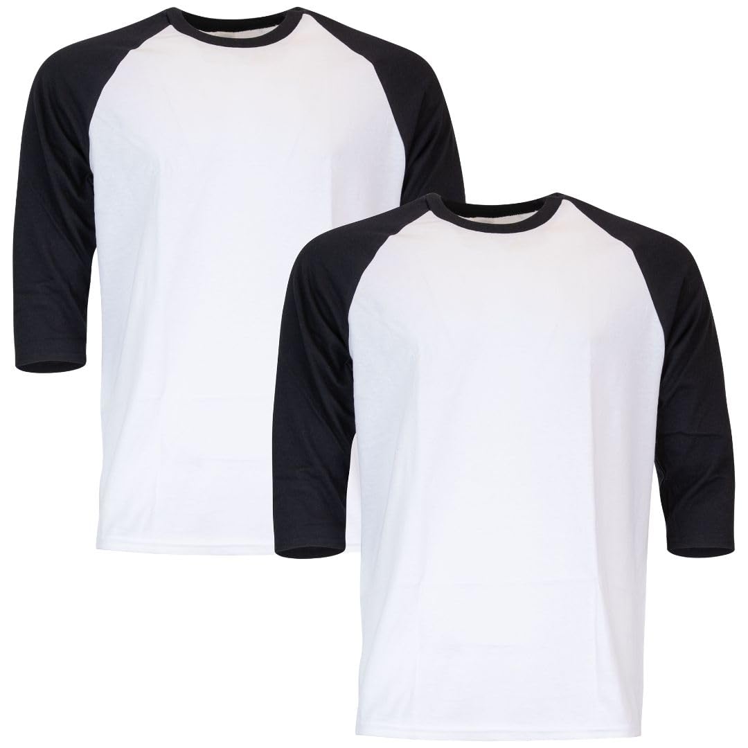 Gildan Men's Heavy Cotton 3/4 Raglan T-shirt, Style G5700, 2-pack