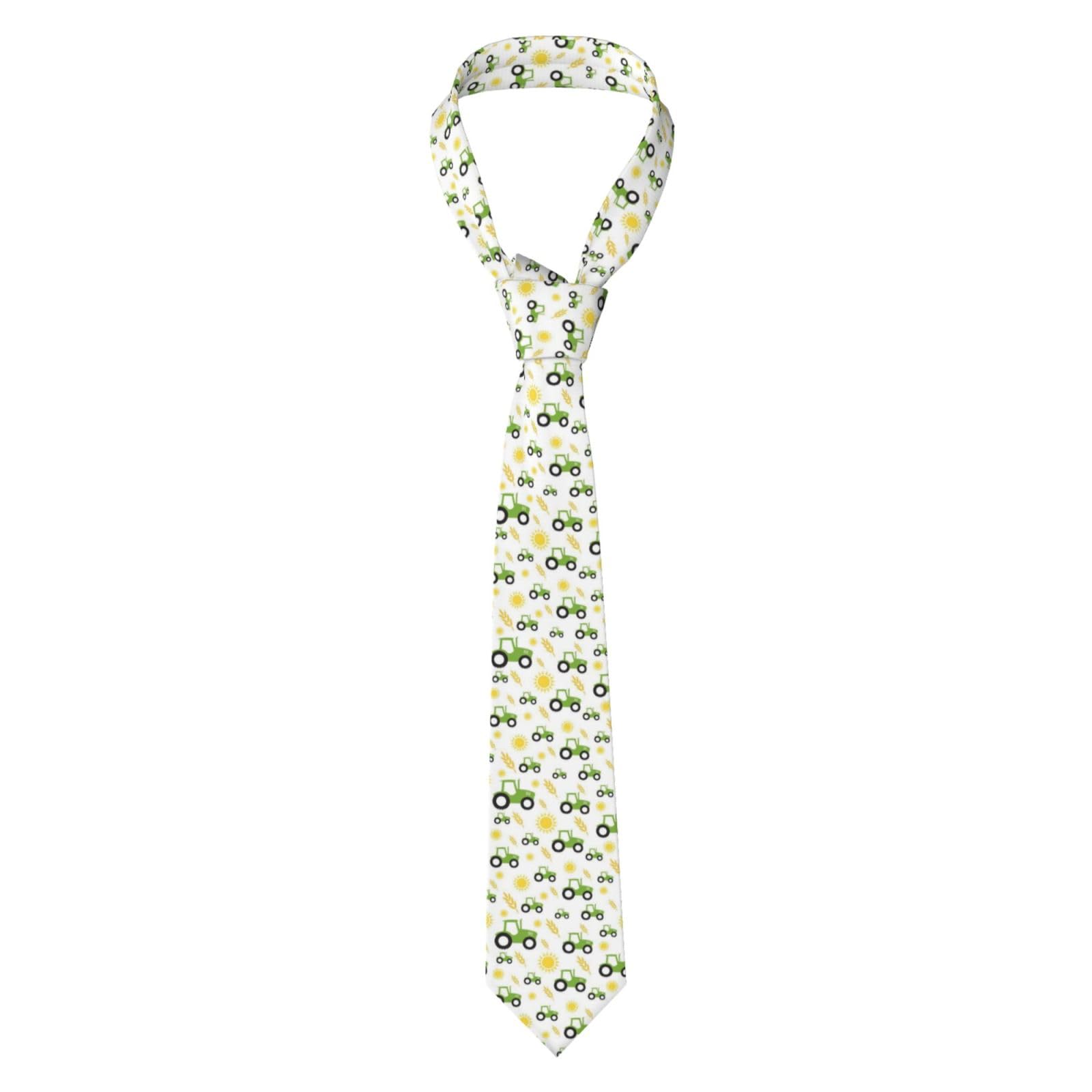 Wksgdsg Men's Tractor Farming Slim Skinny Tie, Fashion Necktie For Suits, Wrinkle-Free Polyester Necktie For Business Wedding Office Party Accessories, Father's Day/Christmas Gifts For Him