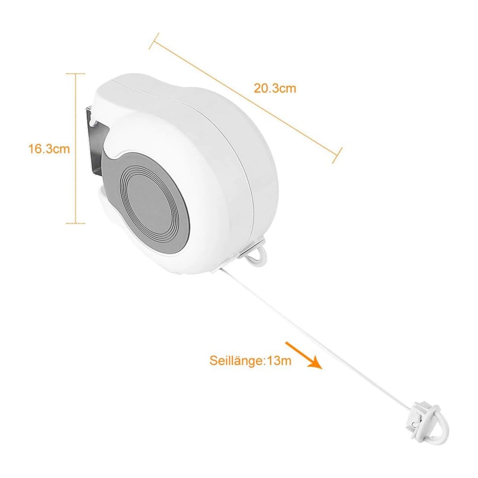 Wäscheleine Ausziehbar, Tragbar Wäscheleine Wand Wäscheschnur Wäschetrocknerlinie mit Automatischem Rollsystem Verstellbares Doppel Seil für Balkon Garten Innen und