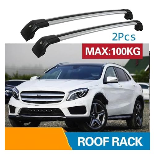 Barras de techo para Mercedes Benz GLA SUV 2013-2019 de aluminio plateado 3