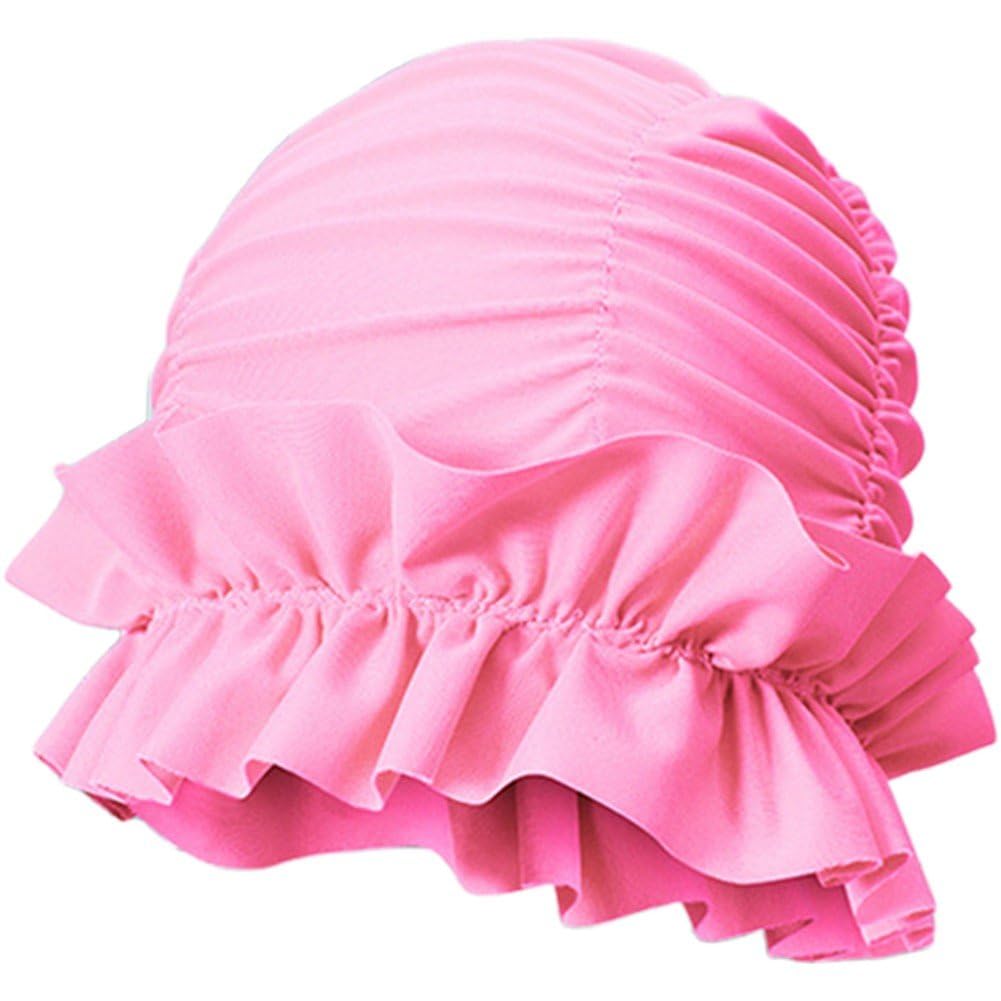 Wudaizhi Elastic Swim Hats, Soft Bathing Hats Women Plus-size Swim Caps with Ruffled Edges for Women Longer Thick Hair