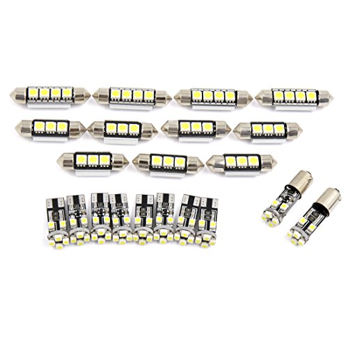 Kit de 21 luces LED para auto 12V Canbus interior y placa miniatura 1