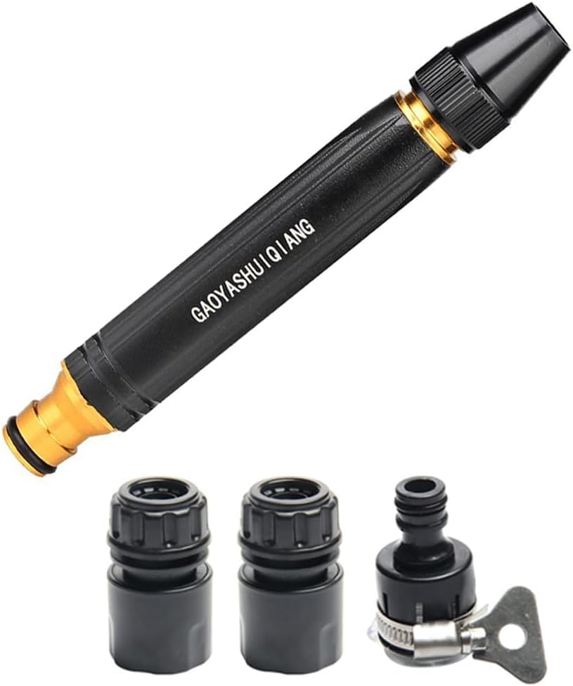 High Pressure Metal Spray Gun for Garden Hose - Adjustable Nozzle with 6 Spray Patterns, Car Washing, Pet Bathing, Plant Irrigation - Durable Ergonomic Hose Nozzle Attachment