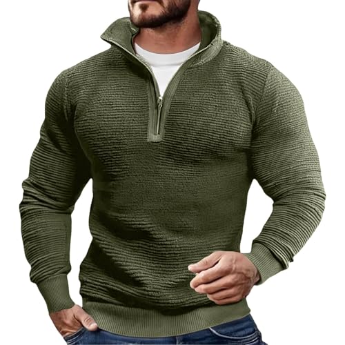 Pull col roulé homme à fermeture éclair 1/4 idéal pour le bureau
