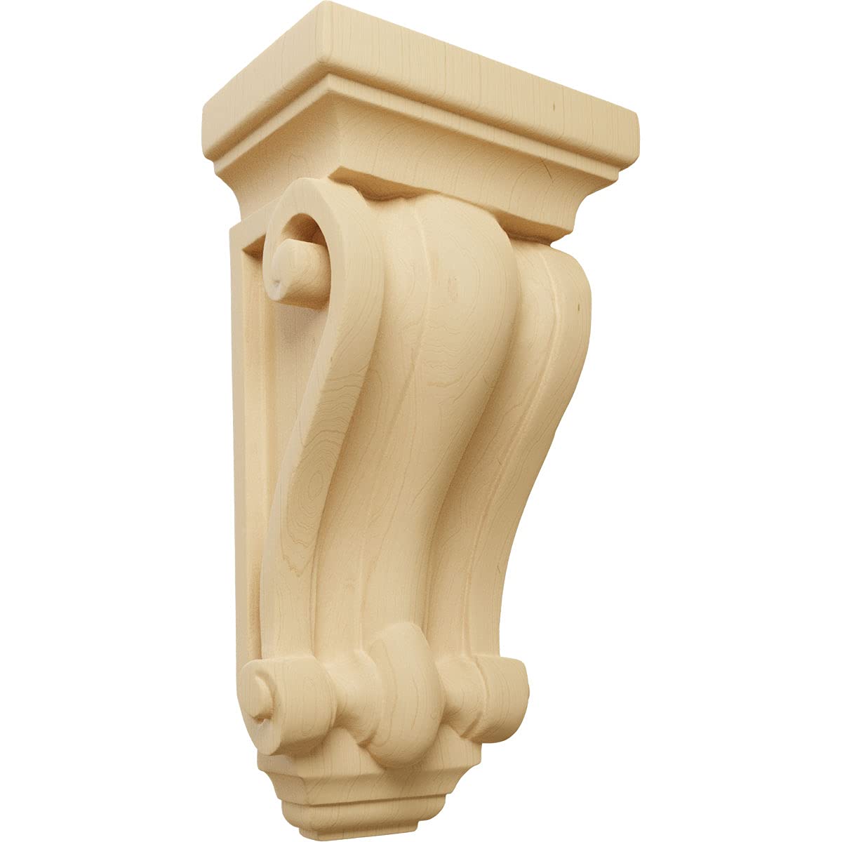 Ekena Millwork CORW05X03X09COAL-CASE-2 Cole Pilaster Wood Corbels, 5"W x 3 1/4"D x 9 1/2"H, Alder
