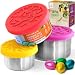 TAVVA Stainless Steel Food Containers - Plastic Free | Leakproof Toddler Lunch Box | Silicone Lids | Reusable | Tupperware Containers - Also Suitable as Kids Lunch box and To Go Containers [Set of 3]