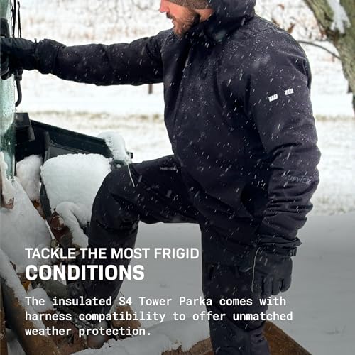 TRUEWERK Men's Work Coat - S4 Tower Winter Parka Workwear, Water-Resistant, Windproof Jacket with 4-Way Stretch4