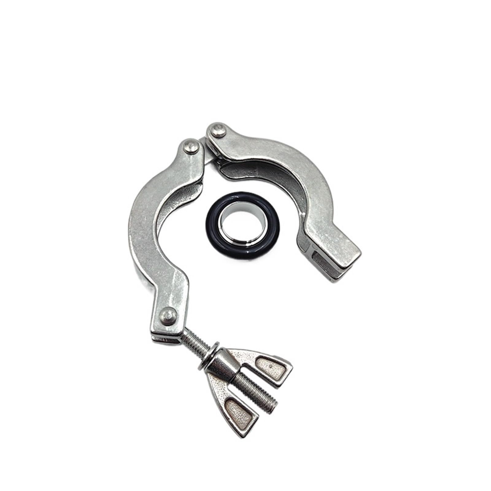 Juego de abrazaderas de vacío KF40 y KF50 de acero inoxidable 304, aleación de aluminio, brida, soporte central, accesorios de tubería FPM, 1 unidad(SS304 KF25 Suit,2PCS)