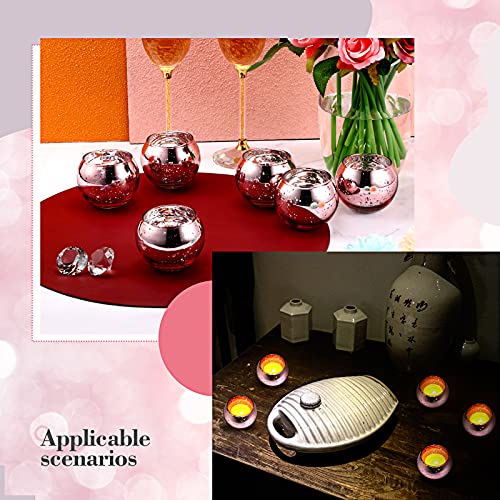 12 Pieces Christmas Round Votive Candle Holders Glass Tealight Candle Holder For Home Decor (Rose Gold) #TOP6