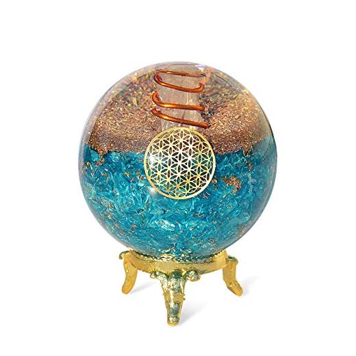 Blue Aquamarine Orgonite Crystal Ball