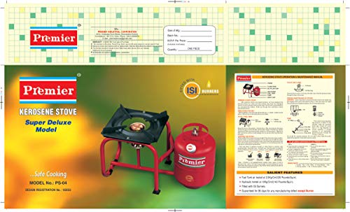 Image of Premier Super Deluxe Kerosene Pump Stove - 3 L Capacity (Red)