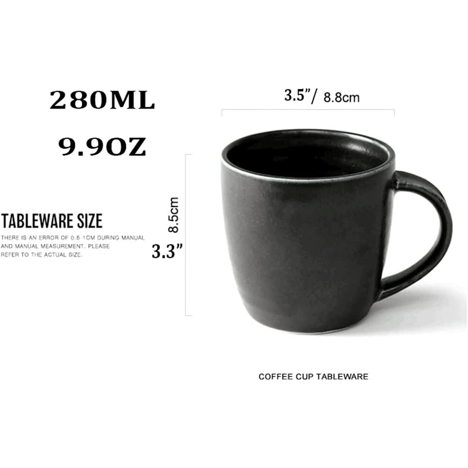 Amazon.com: Habiba Drink Cup 280ML Coffee Mug, Microwave Heating Coffee Cup,  Black Multifunctional Mug for Cold/Hot Drinks, Tea Cup with Handle  Exquisite : Home & Kitchen