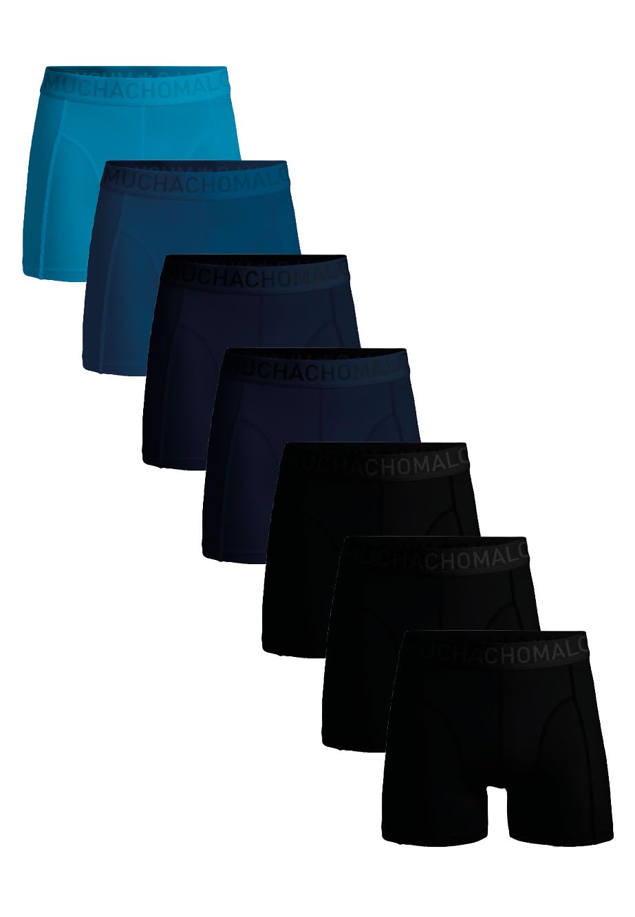 Muchachomalo Calzoncillos para Hombre, Ropa Interior Lisa de Algodón para Hombre, Pack de 7 Unidades, Bóxers Lisos de Corte Clásico con Cintura Elástica