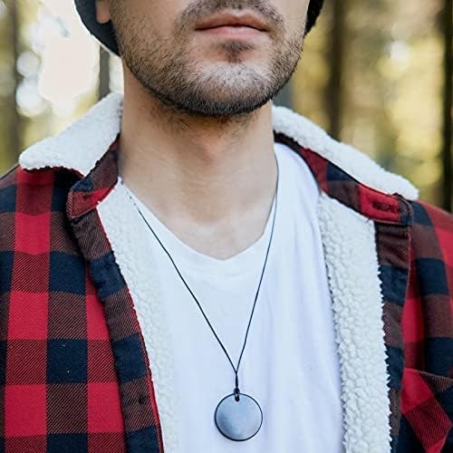 Karelian Heritage Round Shungite Pendant | Authentic Shungite Stones Amulet Jewelry Necklace | Defender Shield Protection Necklace Stone | Chakra Healing Necklace Quantum Pendant - Image 6