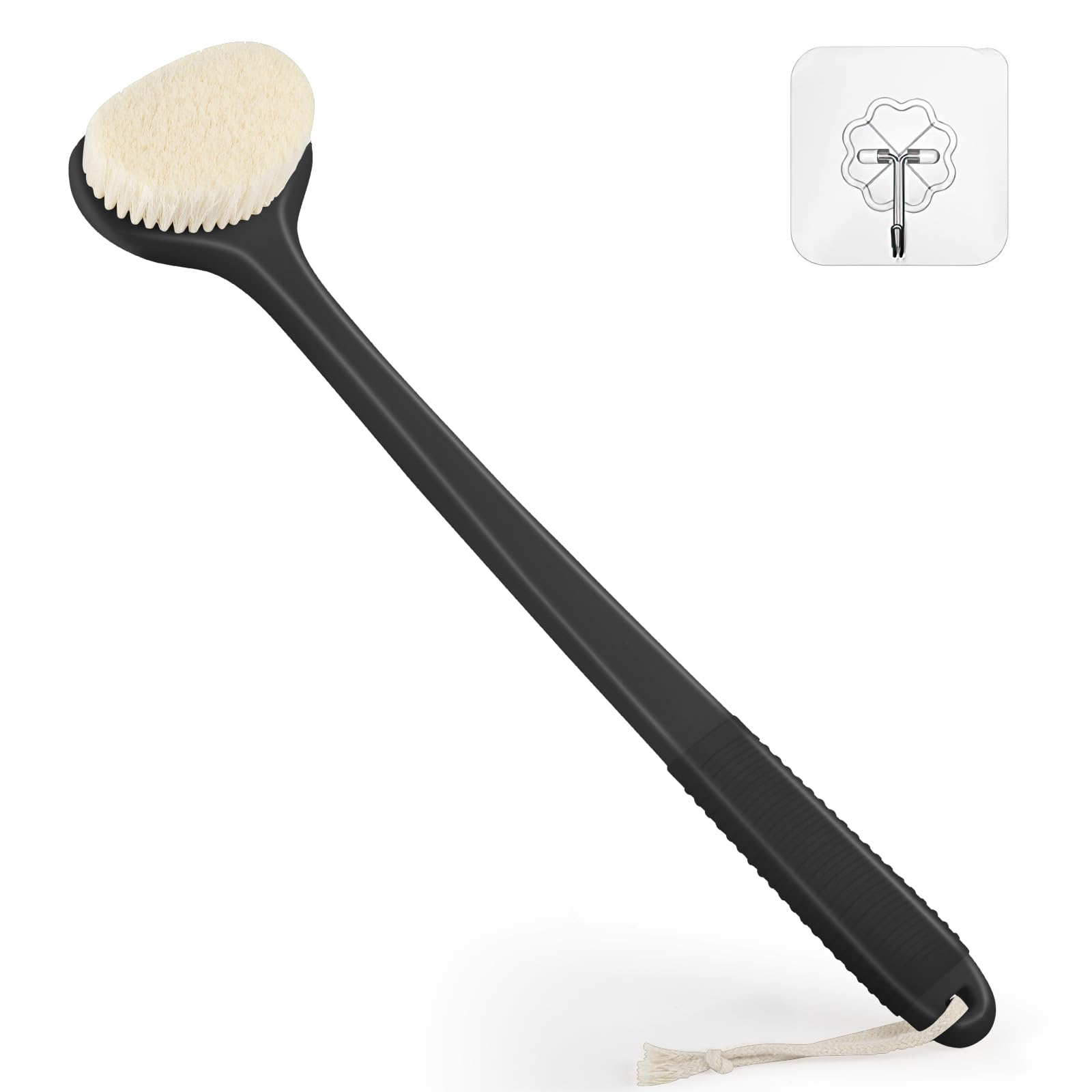 VANZAVANZU Back Scrubber for Shower Bath Brush with 17-Inch Long Anti-Slip Handle