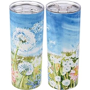Primitives by Kathy Dandelion Wish Floral Design Stainless Steel Insulated Coffee Tumbler Thermos 20 Oz Primitives by Kathy Dandelion Wish Floral Design Stainless Steel Insulated Coffee Tumbler Thermos 20 Oz