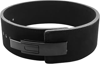 Flexz Fitness Lever Weight Lifting Belt: 10mm/13mm Leather Powerlifting Belt for Men & Women - Heavy Duty Back Support for Deadlifts & Squats