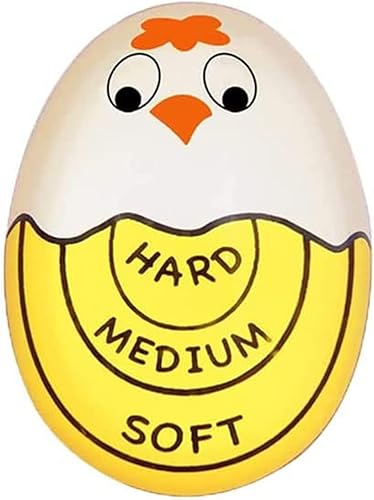 Temporizador de huevos de dibujos animados Indicadores que cambian de color, termómetro de huevos duros y suaves que indican cuándo están listos los