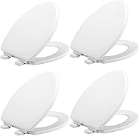 Vista 10 de Mayfair Linden - Asiento de inodoro de cierre lento, antideslizante, de madera resistente, fácil de instalar, redondo, color blanco