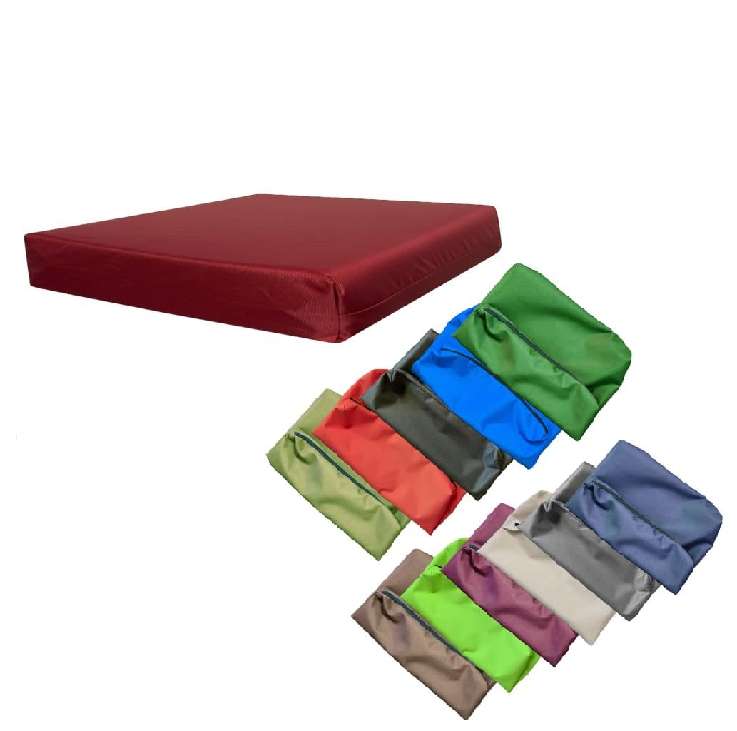 Goldstar 2" 5cm Thick Replacement Waterproof Seat Pad Cover Only For Rattan Chair Sofa Pad Outdoor Garden, 53 x 48 cm (21" x 19"), Burgundy