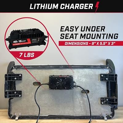 FORM 48 Volt Onboard Golf Cart Battery Charger - 48V 15AMP (Lithium Ring Terminals)