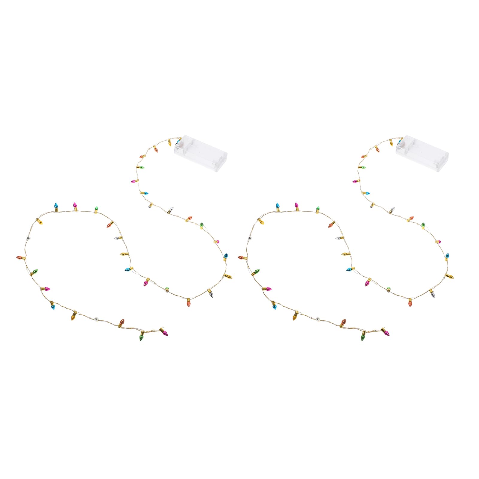 Milisten 2Pcs Miniature Dollhouse String Lights Battery-Operated Fairy Garden LED Tiny Lights for Christmas Decorations and Crafting Accessories