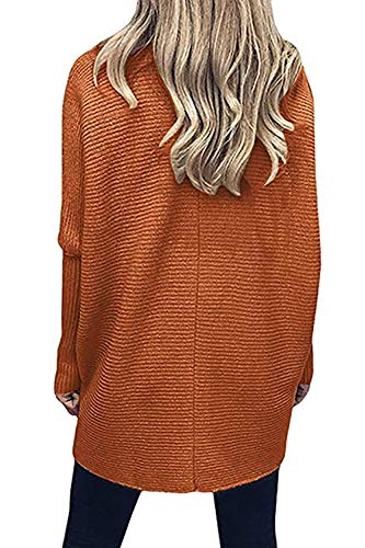 Poetsky Womens Long Sleeve Turtleneck Sweaters Oversized Knit Loose Asymmetrical Hem Pullover Tunic Tops2