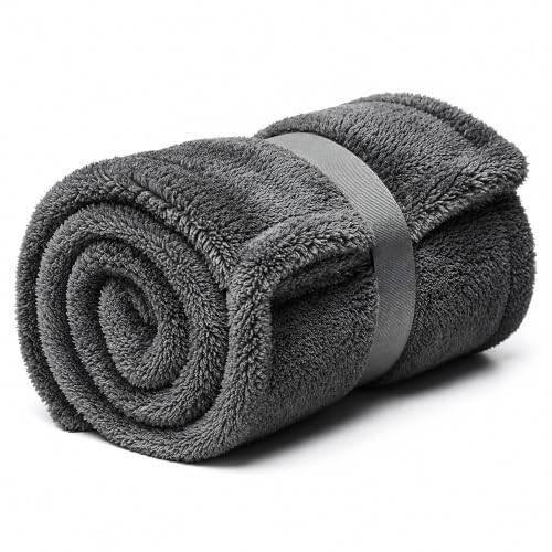 AM Safe-X Premium Microfiber Cleaning Cloth 1200 GSM 40x60cm Grey | Ultra Thick Dual-Sided Car Drying Towel | Super Absorbent, Lint-Free & Scratch-Fre