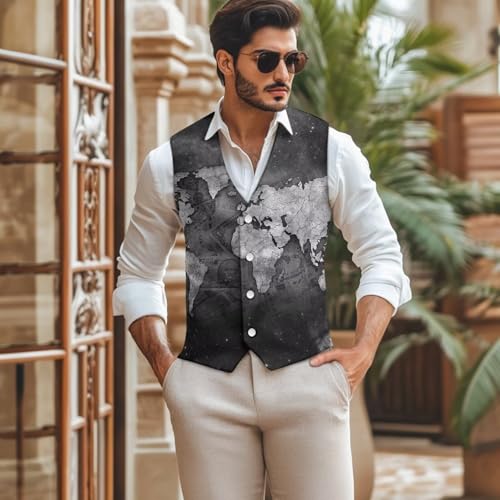 Men's Suit Vest Business Formal Dress Suit Lightweight Waistcoat Vest 4 Buttons Blazer Suit Jacket Slim Fit S-4XL2