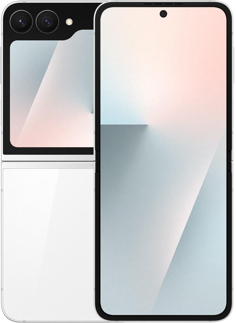 Samsung Galaxy Z Flip7 FE, Smartphone Android 5G avec Galaxy AI, 128 Go, Chargeur Secteur Rapide 25W Inclus, Smartphone déverrouillé, Blanc, Version FR