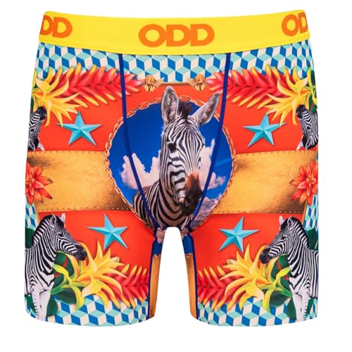 Odd Sox Men's Novelty Underwear Boxer Briefs, Zebras High Fashion- Medium
