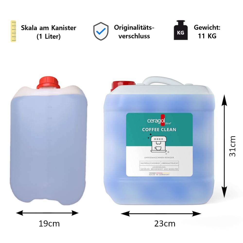 ceragol ultra Coffee Clean, 10L – flüssiger Kaffeefettlöser für Kaffeevollautomaten und Siebträger - Kaffeemaschinen-Reiniger
