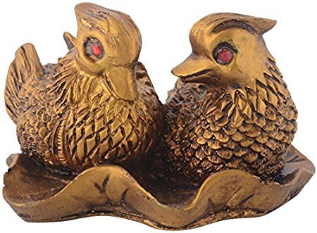 Feng Shui Mandarin Duck Brass Color Showpiece