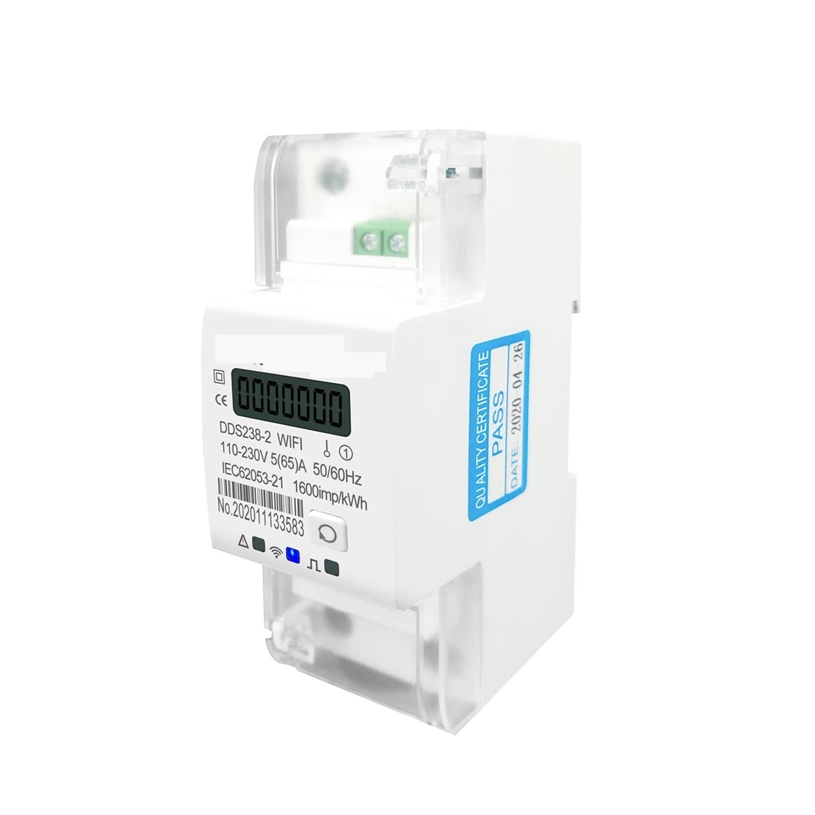 Medidor De Consumo Electrico, Tuya Monofásico DIN Rail Medidor de energía Inteligente Temporizador Monitor de Consumo de energía KWh Metro Wattmeter 50 / 60Hz, Fácil de Instalar