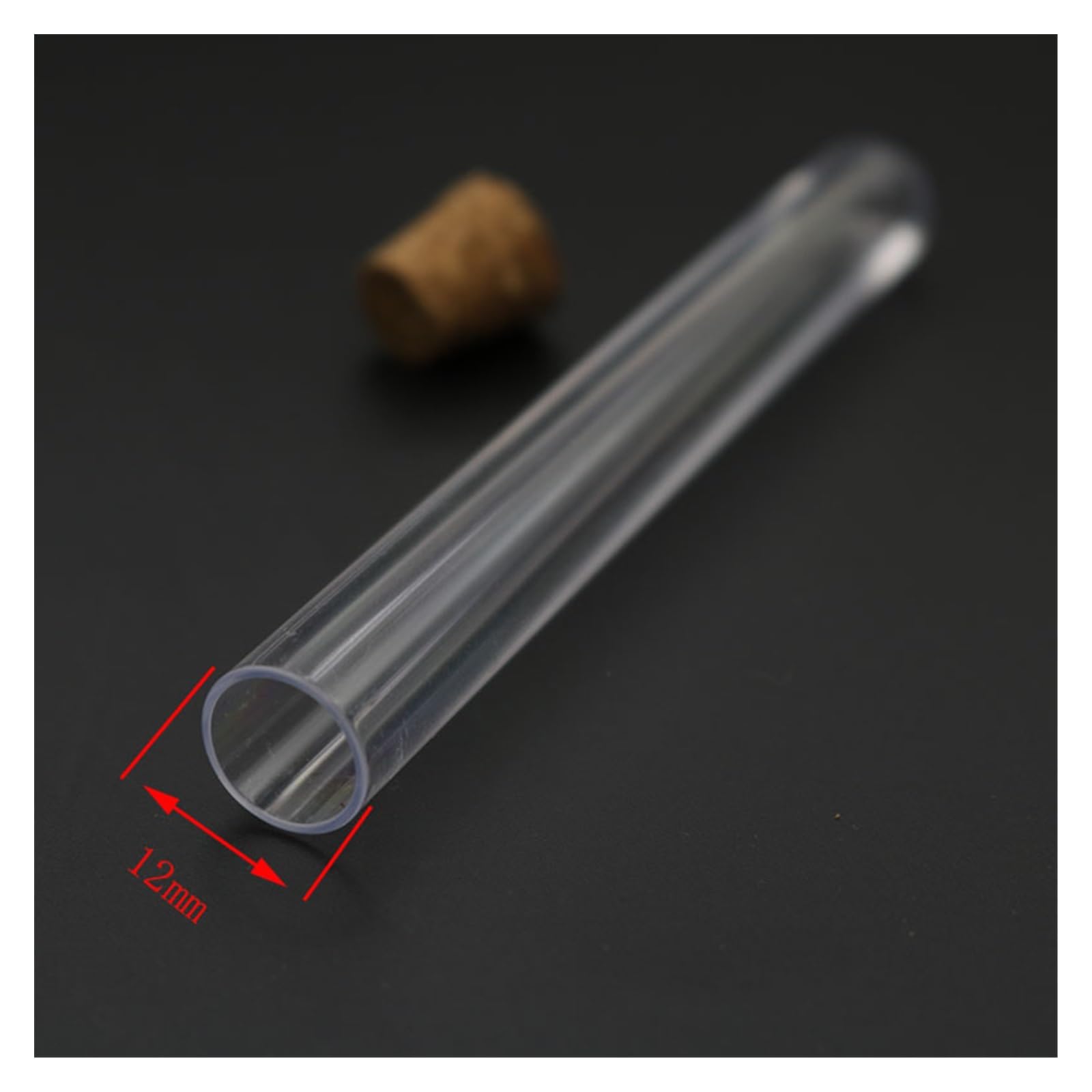 10 pezzi di provetta da laboratorio in plastica 12x100 mm provetta trasparente con tappo accessori for laboratorio scolastico