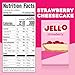 Jell-O No Bake Strawberry Cheesecake Dessert Kit with Strawberry Topping, Filling Mix and Crust Mix, 19.6 oz Box