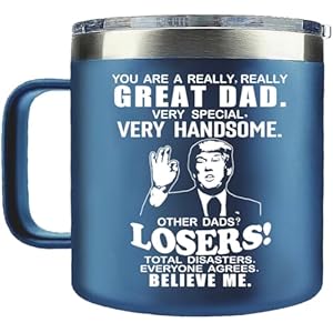 Fathers Day Dad Gifts from Daughter Son,Dad Gifts,Fathers Day Birthday Gifts for Dad Step Dad Father in Law Him Bonus Dad Daddy,Gift for Men Papa Grandpa Uncle Stepdad,14 oz Blue Tumbler Mug