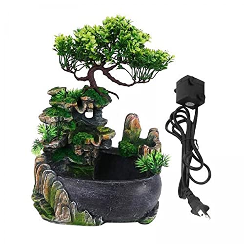 2xdesk fountain rockery flowing water fountains with light ornament no mist