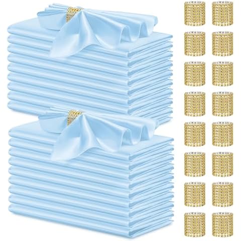 vveiiye 40 Pack Satin Napkins Set Cover