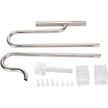 Outflow Stainless Steel Water Pipe, Aquatic Glass Lily Pipe Set, Inflow Outflow Pipe Set Adjustable 304 Stainless Steel Fish Tank Lily Pipe with Surface Skimmer for Aquariu 16mm Water with