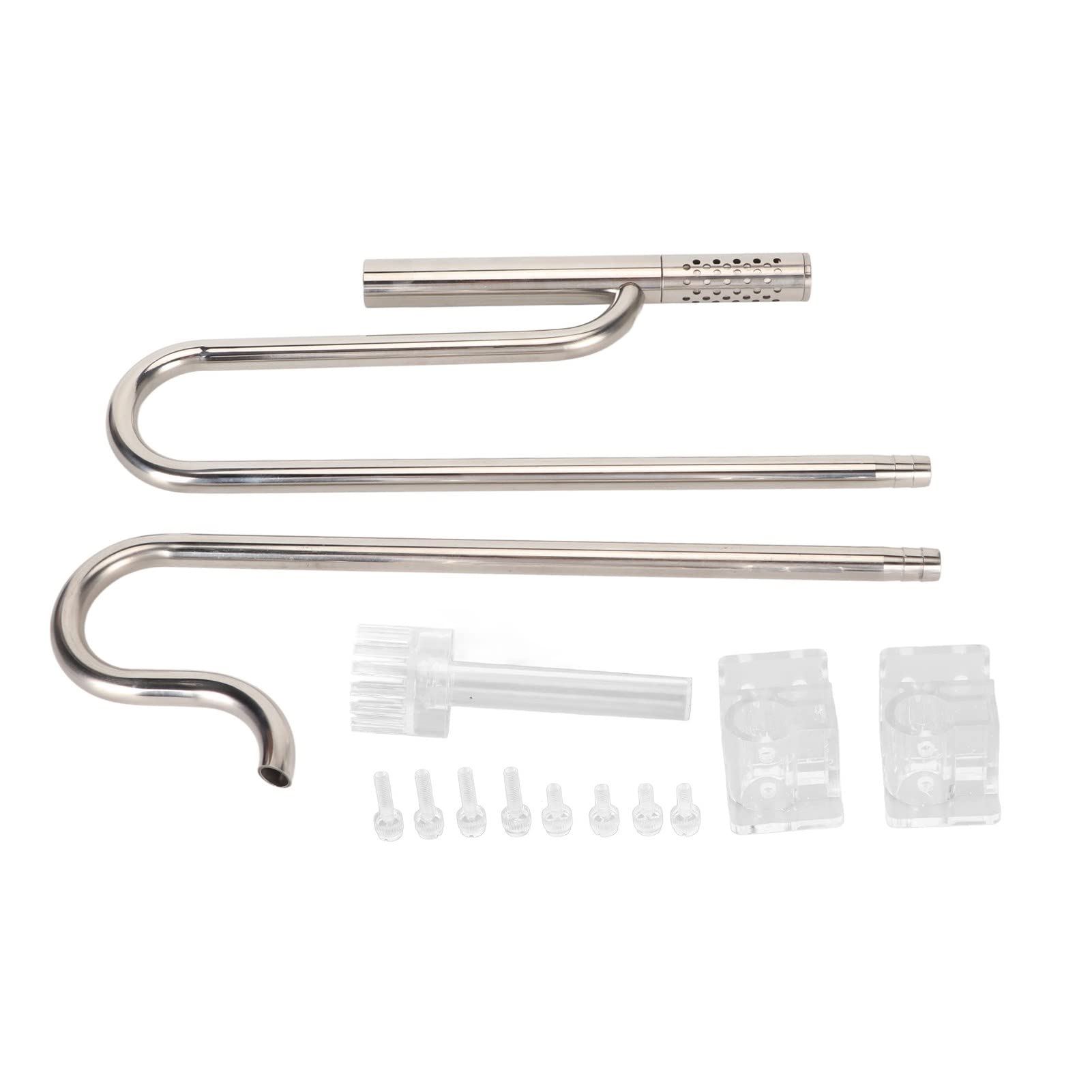 Tyenaza Juego De Tubos De Entrada Y Salida, Tubo De Lirio Ajustable De Acero Inoxidable 304 con Desnatador De Superficie para Filtro De Acuario(16mm)