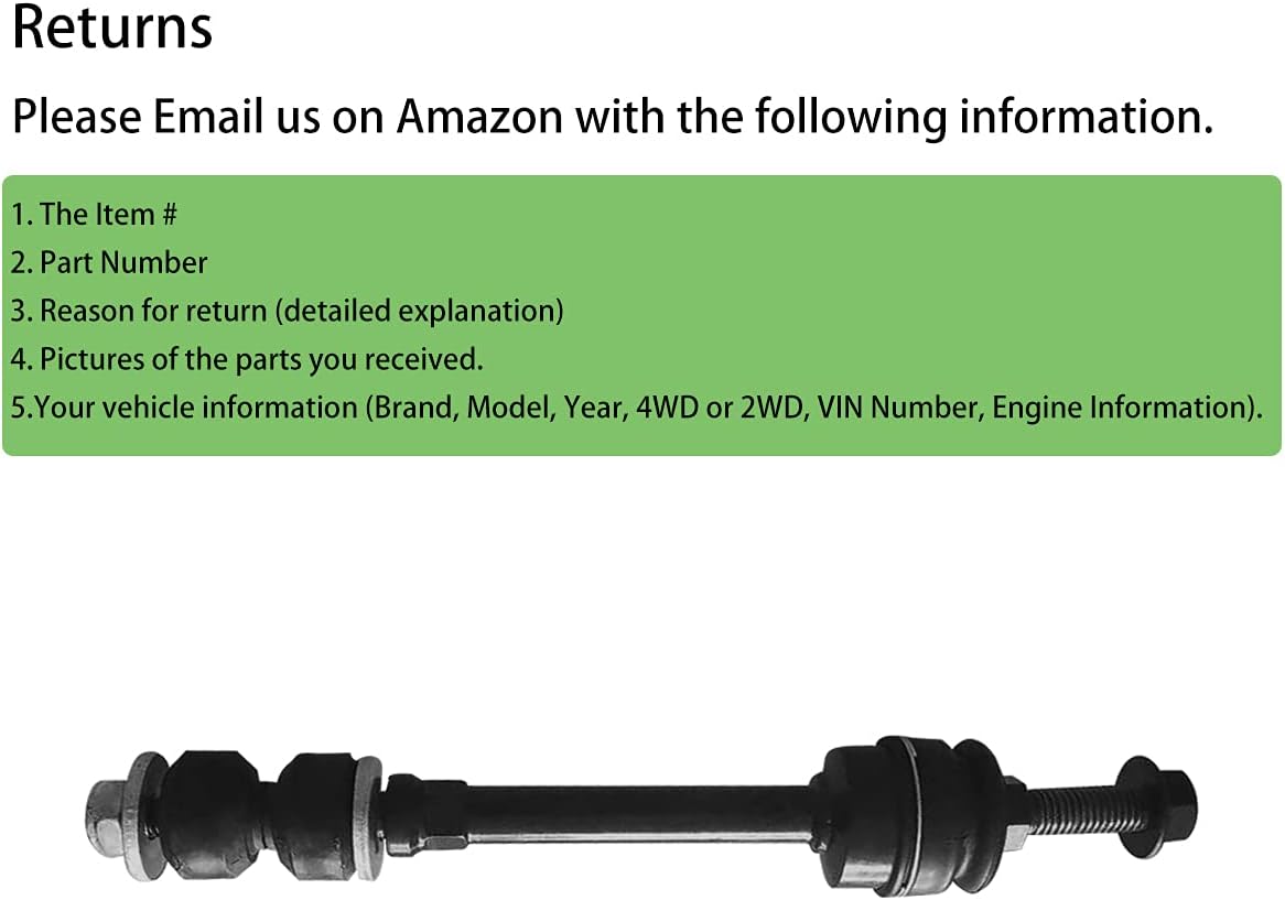 2pc Front Sway Bar Link Kit K750263 for Dodge Dakota 2005 2006 2007 2008 2009 2010, Suspension Stabilizer Bar End Links for Mitsubishi Raider 2006 2007 2008 2009, for Ram Dakota 2011