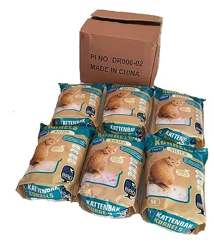 Silica Lavender Scented Crystal Cat Litter- 5L - Pack of 6