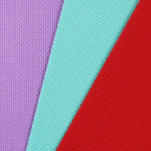 Image of KCS 3 pc of 12 inch x 18 inch 14CT Counted Cotton Aida Cloth Cross Stitch Fabric (Sea Green+Lavender+Red)