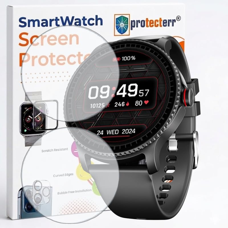 Image of 2-Pack Screen Protector for Boat Lunar Discovery 1.39 inch Smartwatch - Flexible TPU Screen Guard, HD Clear, Anti Scratch, Bubble Free, Full Coverage Film - Not Tempered Glass